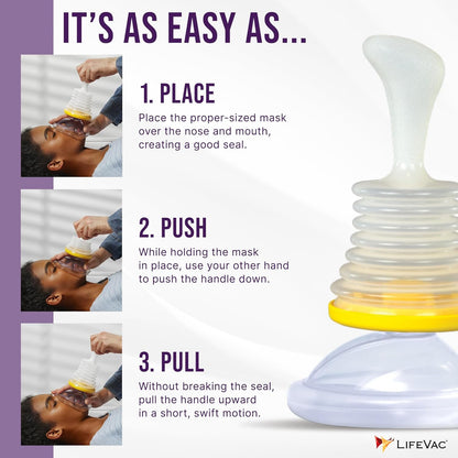 LifeVac Yellow Travel Kit 2 Pack - Portable Suction Rescue Device, First Aid Kit for Kids and