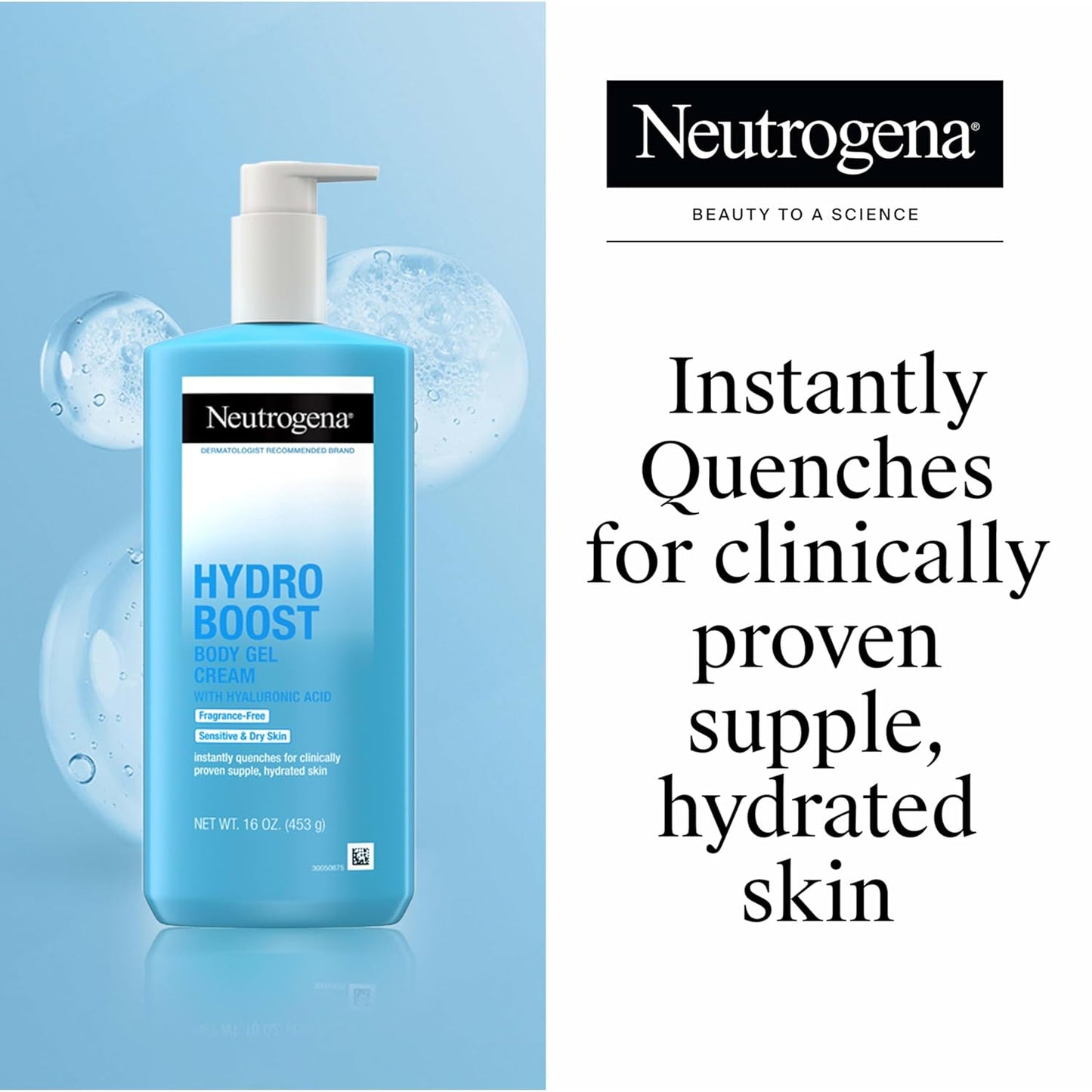 Neutrogena Hydro Boost Body Moisturizing Gel Cream with Hyaluronic Acid, Non-Greasy & Fast