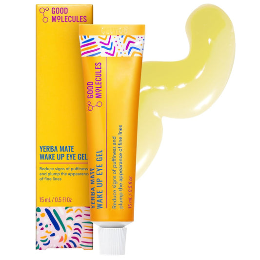 Good Molecules Yerba Mate Wake Up Eye Gel - Hydrating Under Eye Gel Cream with Hyaluronic Acid and Caffeine - Target Dark Circles and Puffiness -