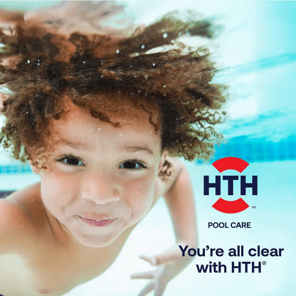 HTH 42049 Pool Care 1" Chlorine Tabs, Swimming Pool Sanitizer with Added Clarifier - Eliminates Bacteria & Algae, Makes Water Clean & Crystal