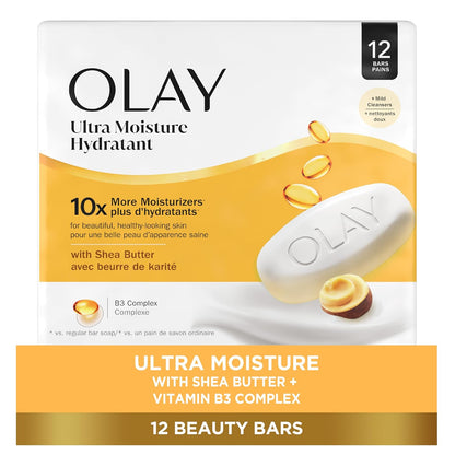Olay Beauty Bar, Ultra Moisture,10x More Moisturizers, Nourishing Conditioners, Smooth & Gentle on Skin, Vitamin B3 Complex, For All Skin