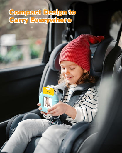 Airbition Talking Flash Cards for Toddlers 1 2 3 4 Year Olds, Montessori Language Learning with 224 Words, Pocket Speech Therapy