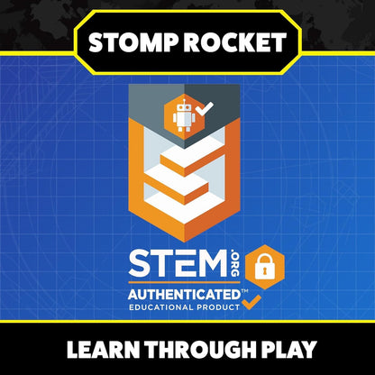 Stomp Rocket Jr Glow Rocket Launcher for Kids - 4 Glow-in-The-Dark Rockets - Outdoor Fun Toy Gift for Boys & Girls - STEM Soft Foam Blaster Set Soars