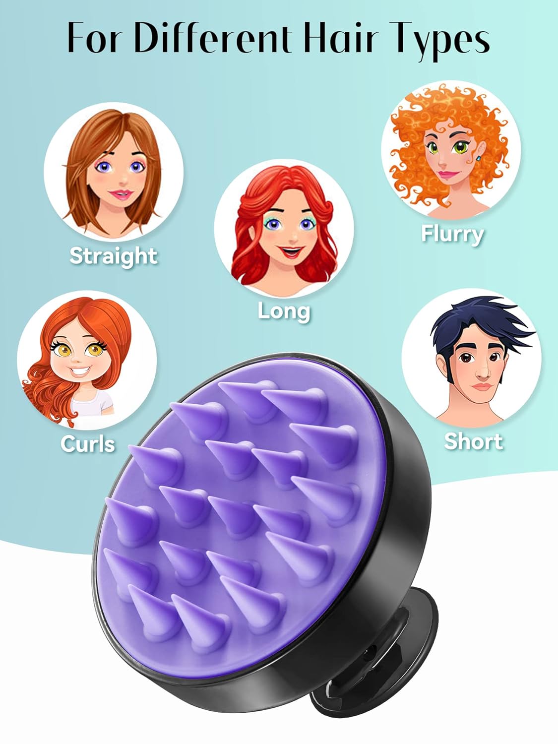 HEETA Scalp Massager Hair Growth, Soft Silicone Scalp Scrubber Shampoo Brush for Exfoliation, Dandruff Removal Head Massage Stress