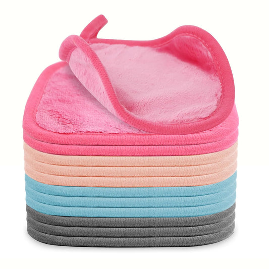 Puomue Makeup Remover Cloth 12 Pack, Ultra Soft and Reusable Microfiber Makeup Remover Towels for All Skin Types, Perfect Face Towels for