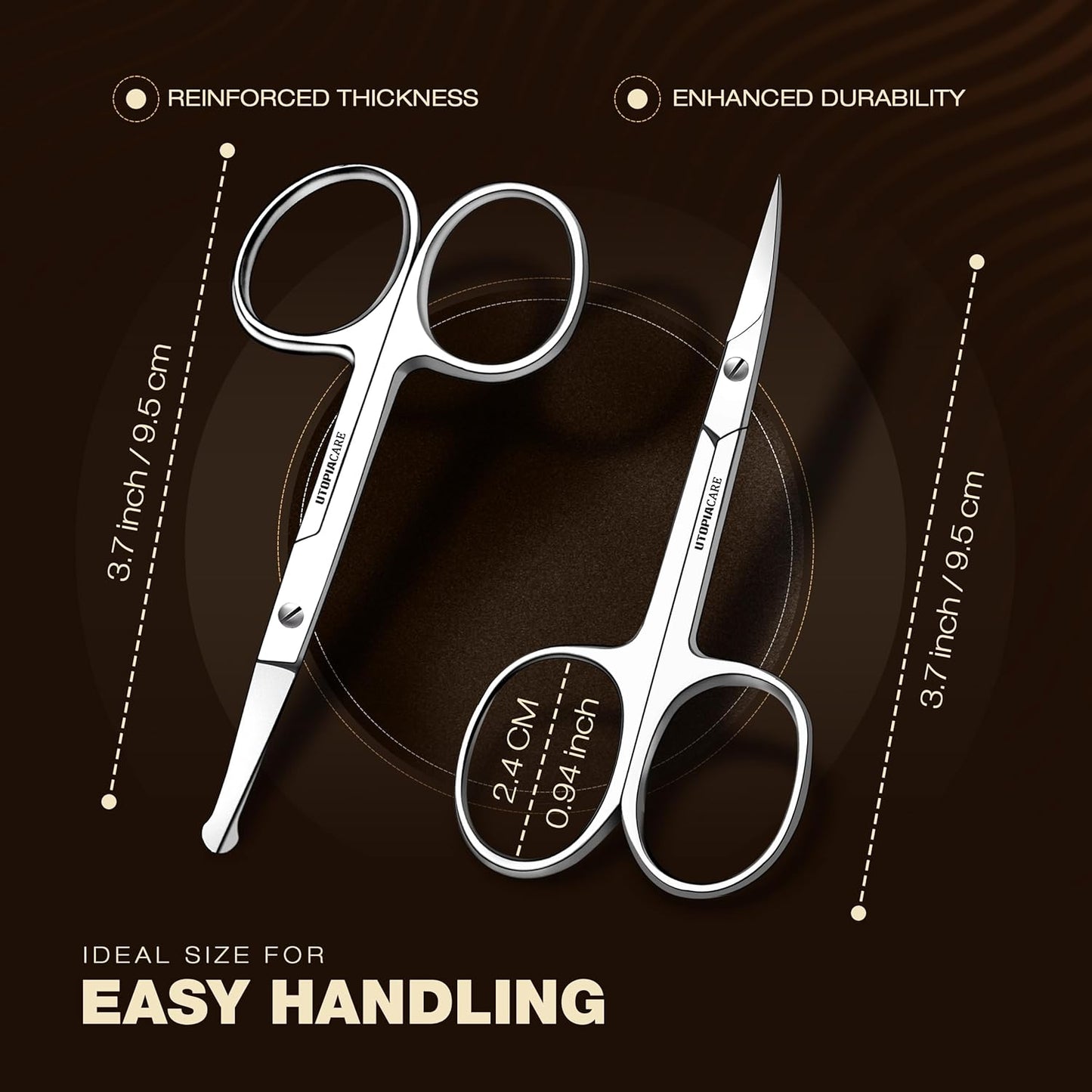 Utopia Care Eyebrow Scissors, Professional Stainless Steel Small Shears for Men and Women, Nose Hair Scissors for Grooming Mustache, Beard