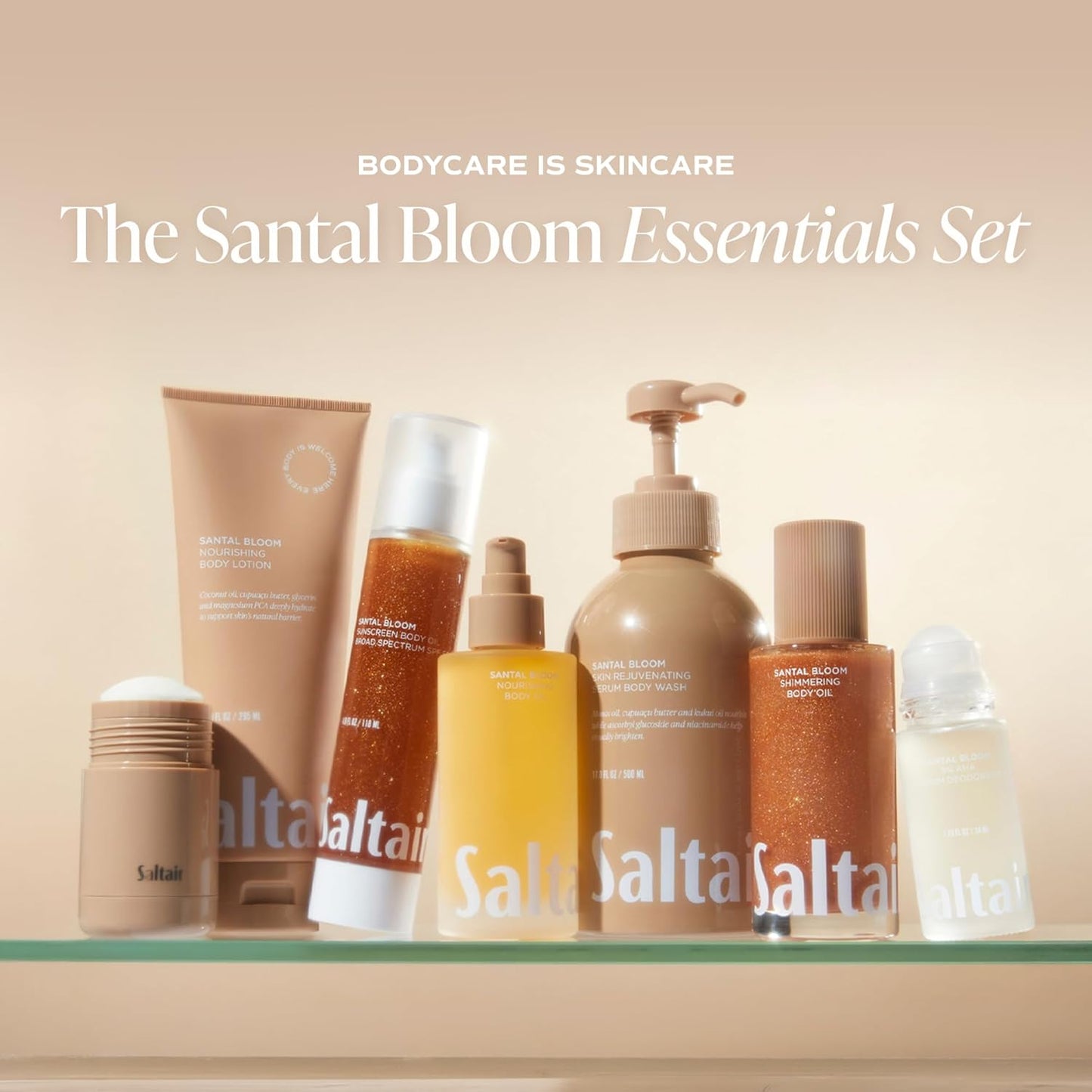 Saltair Body Oil - Luxurious Santal Bloom After Shower and Bath Oil for Women and Men. Botanical