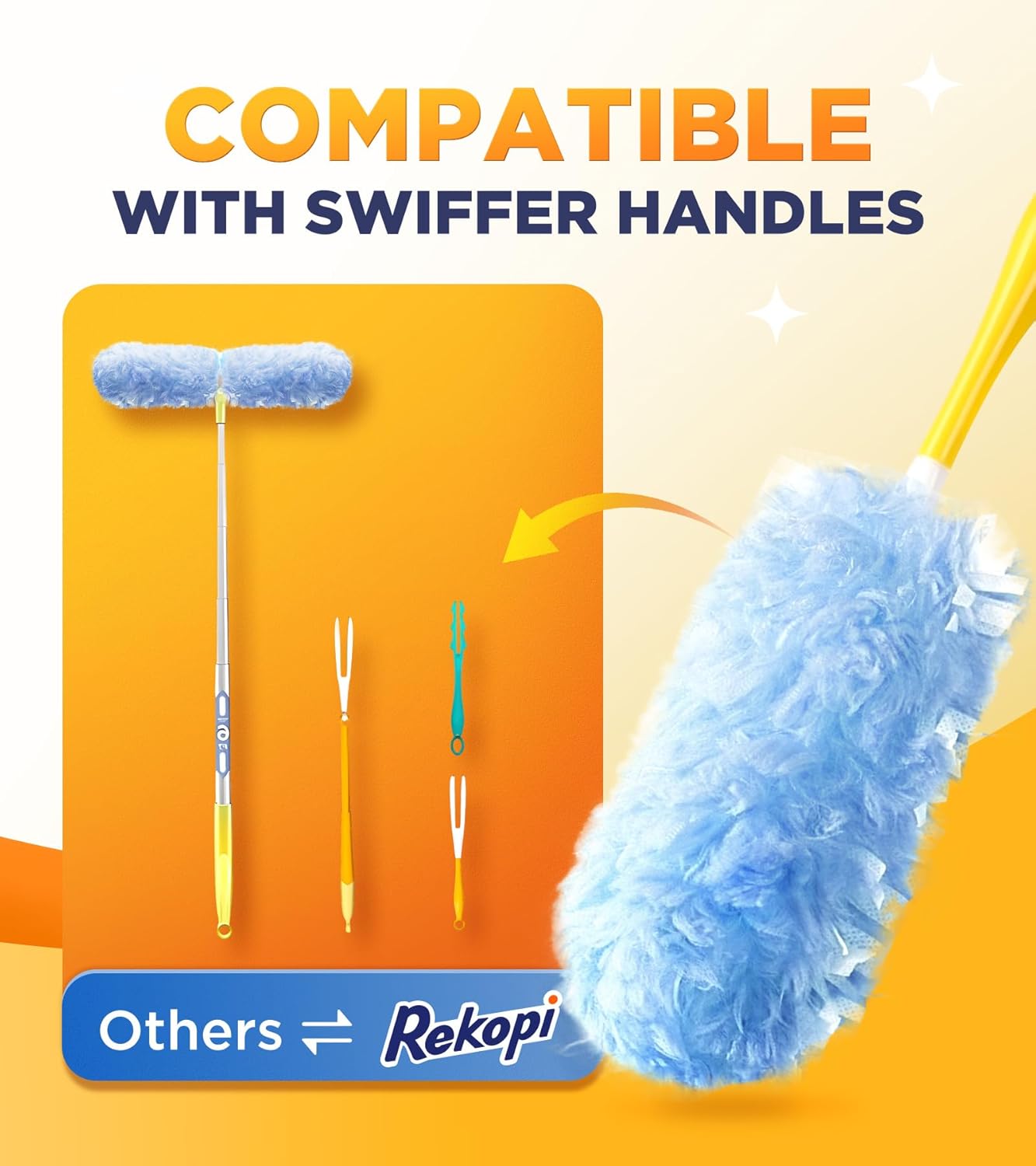 Heavy Duty Duster Refills for Swiffer Duster, 20 Count Duster Refills with 1 Handle, Multisurface 360 Dusters with 4X