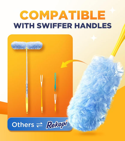 Heavy Duty Duster Refills for Swiffer Duster, 20 Count Duster Refills with 1 Handle, Multisurface 360 Dusters with 4X