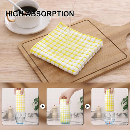 Kitinjoy Cotton 8 Pack Terry Kitchen Dish Cloths, 12 x 12 Inches Super Soft and Absorbent Dish Rags, Quick Drying Dish Towels for Washing
