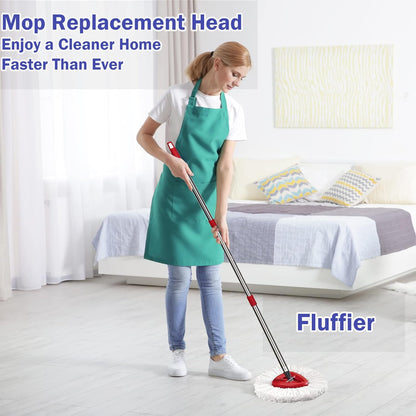 Spin Mop Replacement Head 4 Pack Mop Refill,Deep Clean,Machine Washable and Easy to Replace