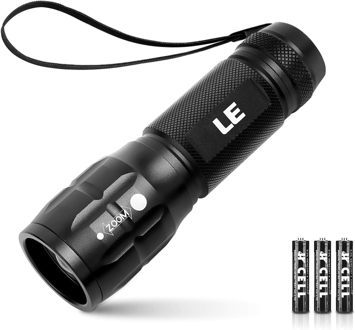 Lighting EVER LED Flashlights High Lumens, Small Flashlight, Waterproof, Adjustable Focus Flash Light for Outdoor, Emergency, AAA Batteries