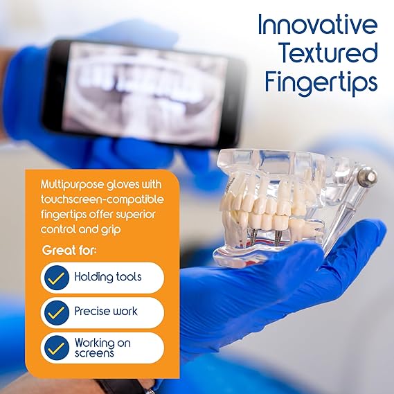 Inspire Cobalt Blue Nitrile Disposable Gloves, 4.5 Nitrile Safety Medical Exam Cooking Cleaning Disposable Gloves
