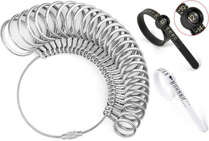 Bflaae Ring Sizer Measuring Tool Kit, 27 PCS Stainless Steel Measuring Ring Tool, US Ring Size 0-13 with Half