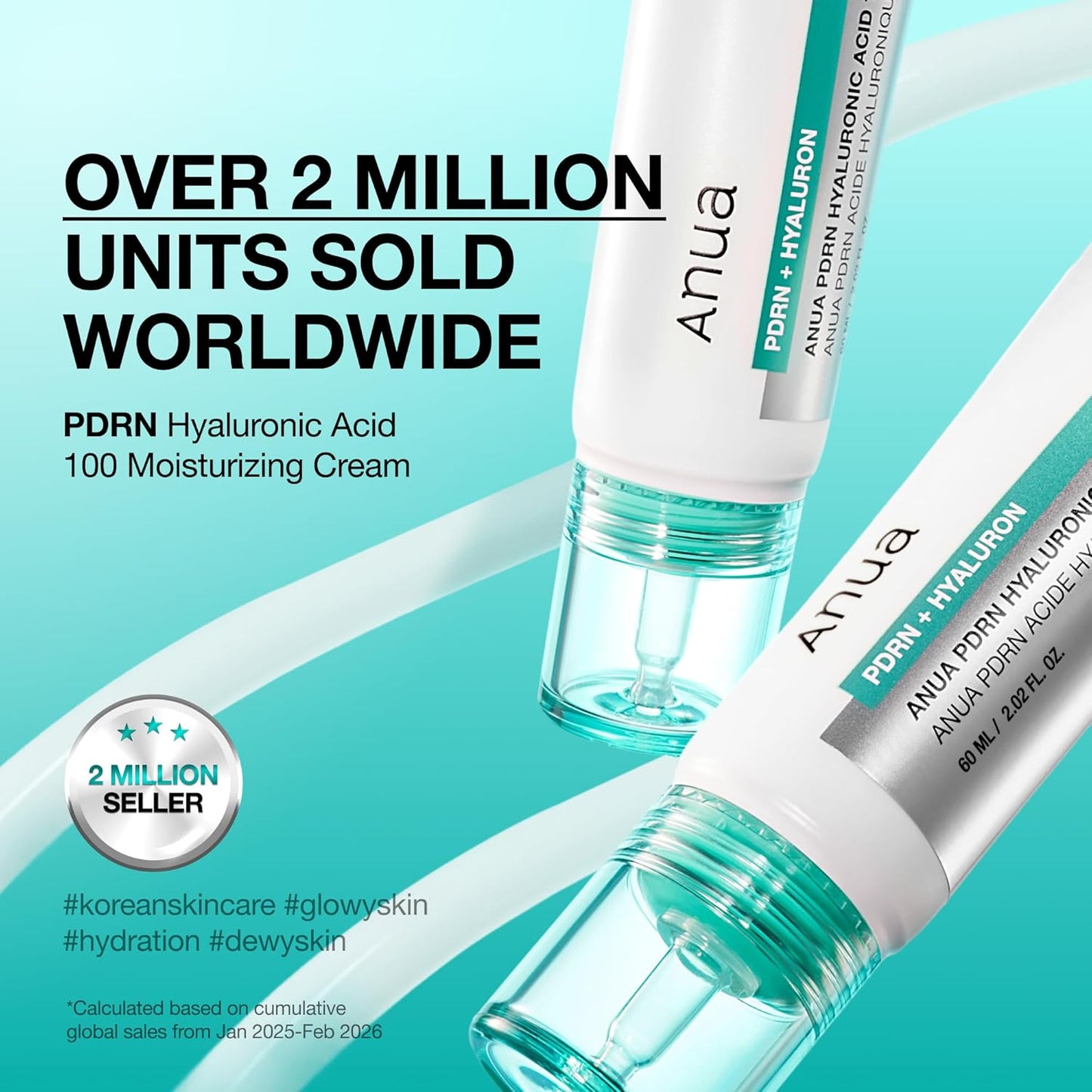 Anua PDRN Hyaluronic Acid 100 Moisturizing Cream, Lightweight, Non-Greasy Hydrating Face Moisturizer with Salmon DNA for Glass