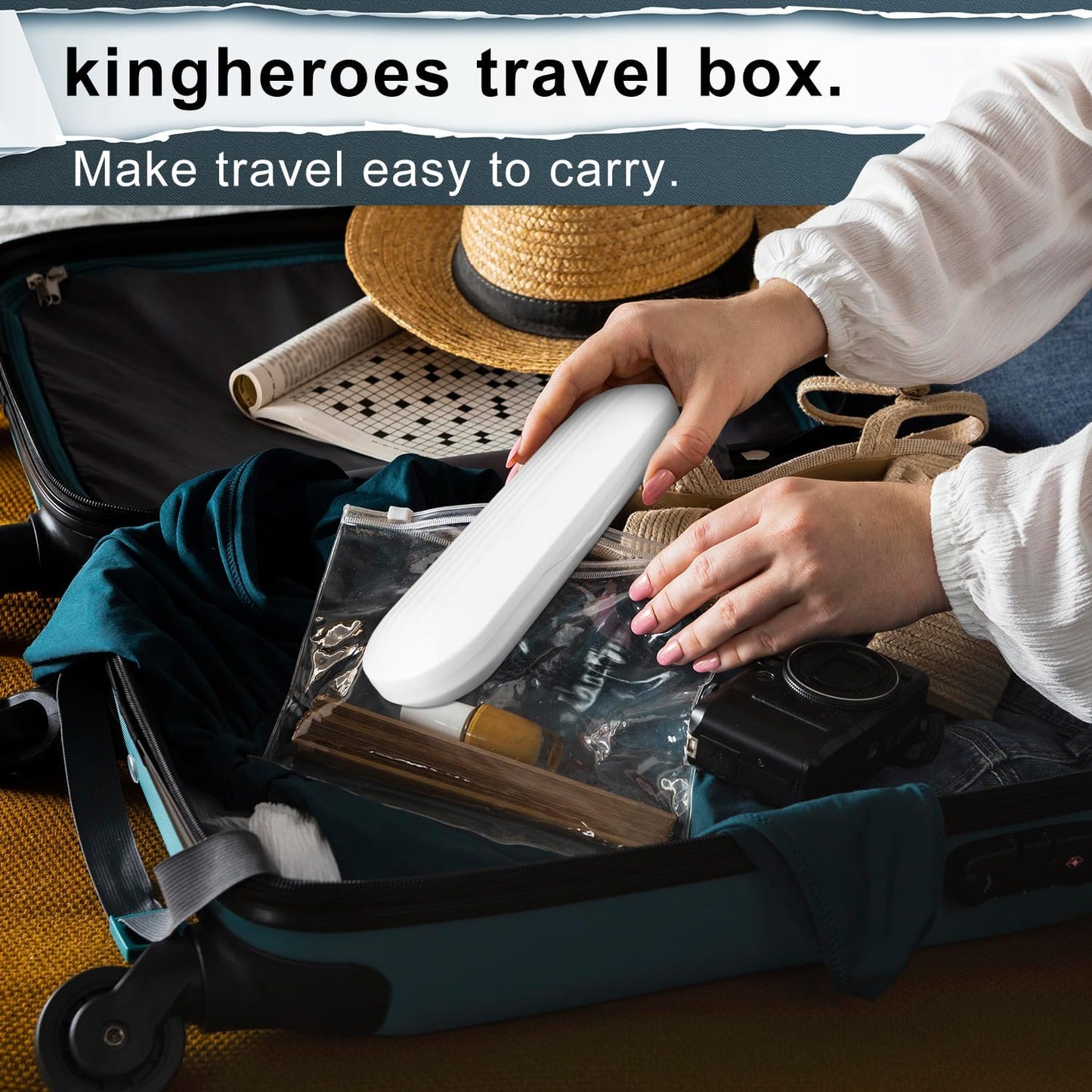 kingheroes Electric Toothbrush Set, Comes with 8 Brush Heads & Travel Case,4 Modes with 2 Minutes Built in Smart Timer, One Charge for 60