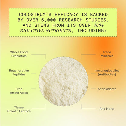 ARMRA Colostrum Powder, Unflavored, Gut Health & Bloating, Skin & Hair, Immunity, Keto, Gluten & Fat-Free, 120 Servings