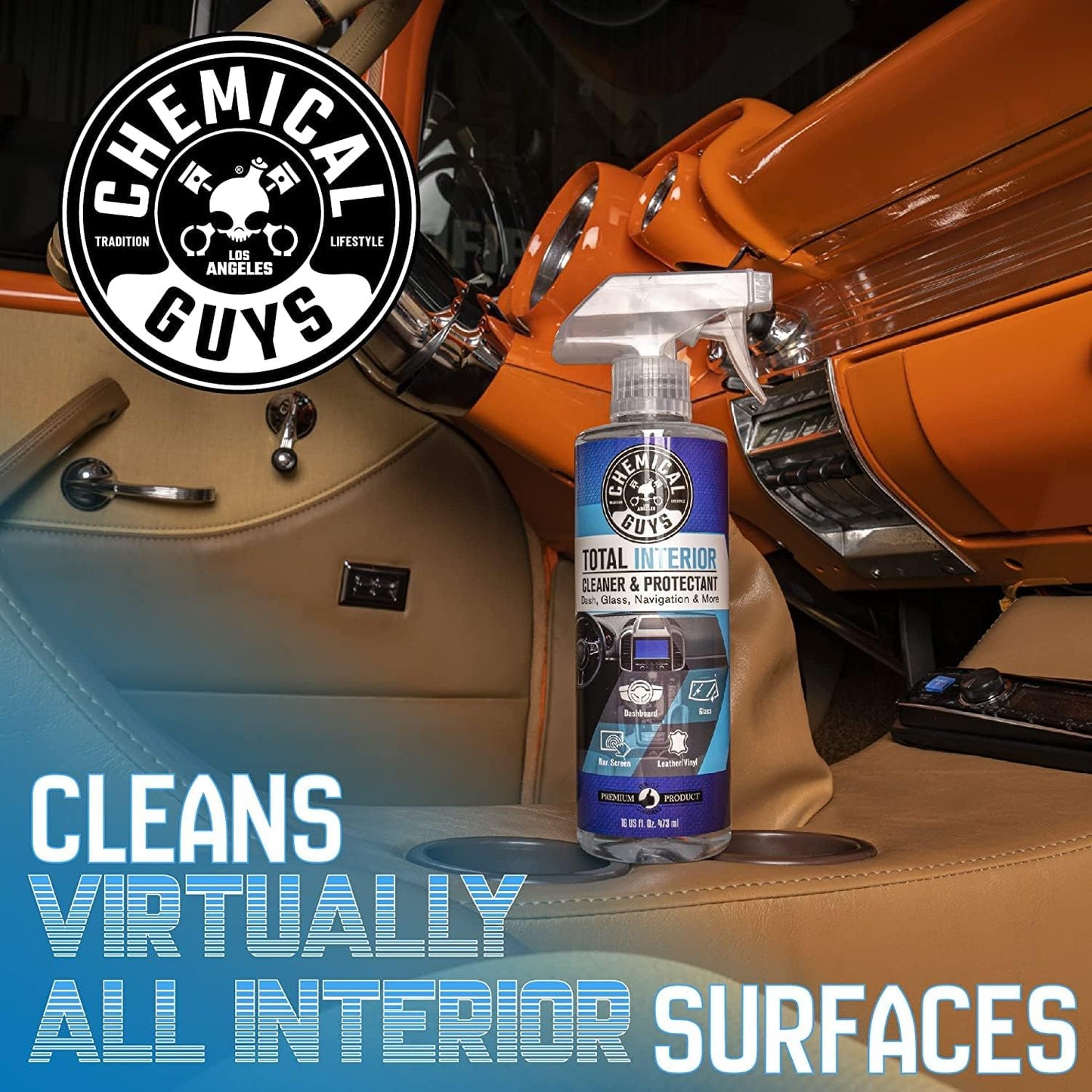 Chemical Guys Total Interior Cleaner & Protectant Interior Cleaner, Cleans & Protects Leather, Vinyl, Plastic