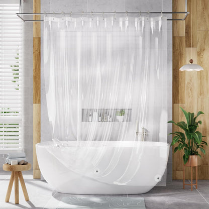 AmazerBath Shower Curtain Liner, 72x72 Clear Shower Curtain Liner, Waterproof Plastic Shower