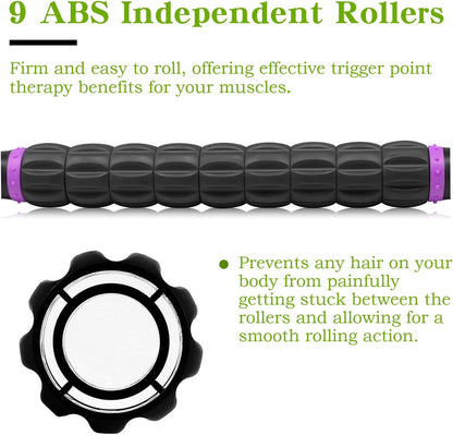Muscle Roller Massage Roller Stick- Deep Tissue Fascia Blaster for Myofascial Pain Relief, Lymphatic Drainage & Body