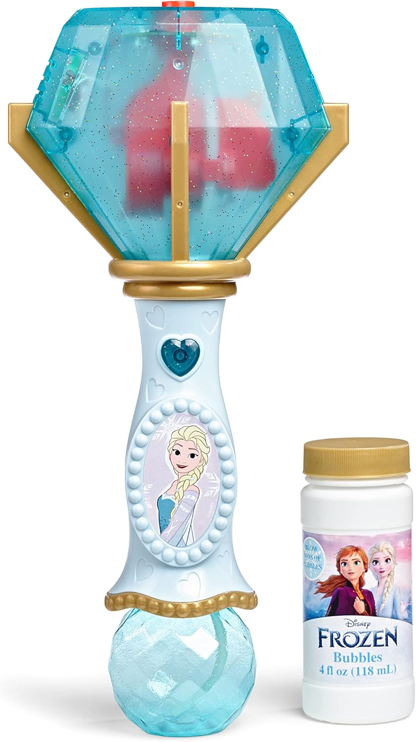 Little Kids Disney Frozen Elsa Light and Sound Musical Bubble Wand, Includes Bubble Solution