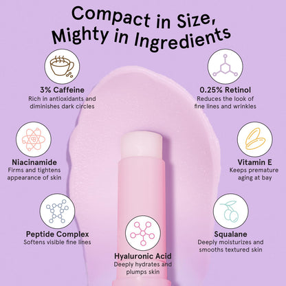 grace & stella Under Eye Brightener Balm Stick - Travel Size Toiletries - Retinol & Caffeine Eye Cream for Dark Circles