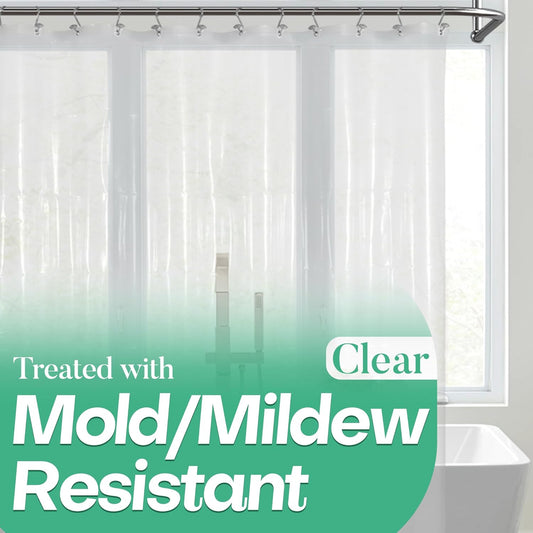 Mrs Awesome Clear Shower Curtain Liner with 3 Magnets, 72x72 Premium Flexible Sturdy Plastic Shower Curtain for Bathroom Lightweight