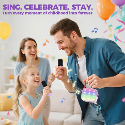 YLL Karaoke Machine for Kids, Portable Mini Speaker with 2 Wireless Microphones, TOP Kids Gifts for Girls Ages 3, 4, 5, 6, 7, 8, 9, 10+ Years