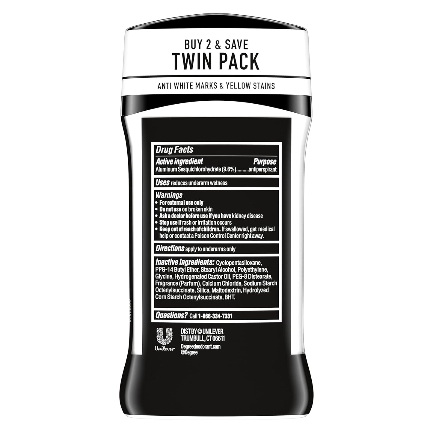 Degree Men UltraClear Antiperspirant Deodorant Black+White 2 Count 72-Hour Sweat & Odor Protection Antiperspirant For Men With MotionSense Technology