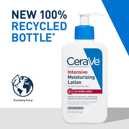 CeraVe Intensive Moisturizing Lotion, Hydro-Urea + Shea Butter, Body Lotion For Dry Skin, Relieves Signs Of Extra Dry