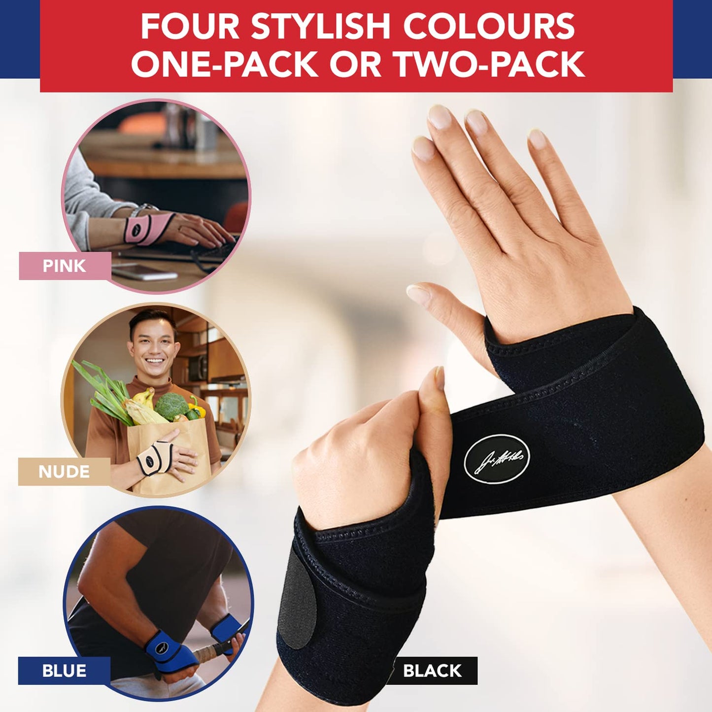 Doctor Developed Wrist Brace, Wrist Wraps for Carpal Tunnel Arthritis, Tendonitis, Hand Support, Ideal for