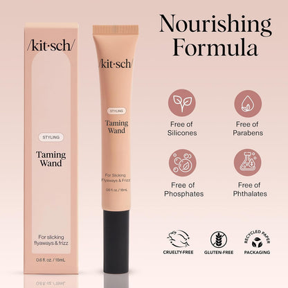 Kitsch Hair Taming Wand - Fly Away Stick For Hair with Biotin, Aloe & Vitamin E, Clear Hair Mascara for Flyaways, Slick Back Style, Travel