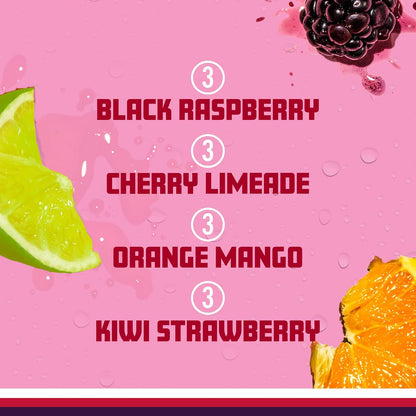 Sparkling Ice Purple Variety Pack, Flavored Water, Zero Sugar, with Vitamins and Antioxidants, 17 fl oz, 12 count (Black Raspberry, Cherry