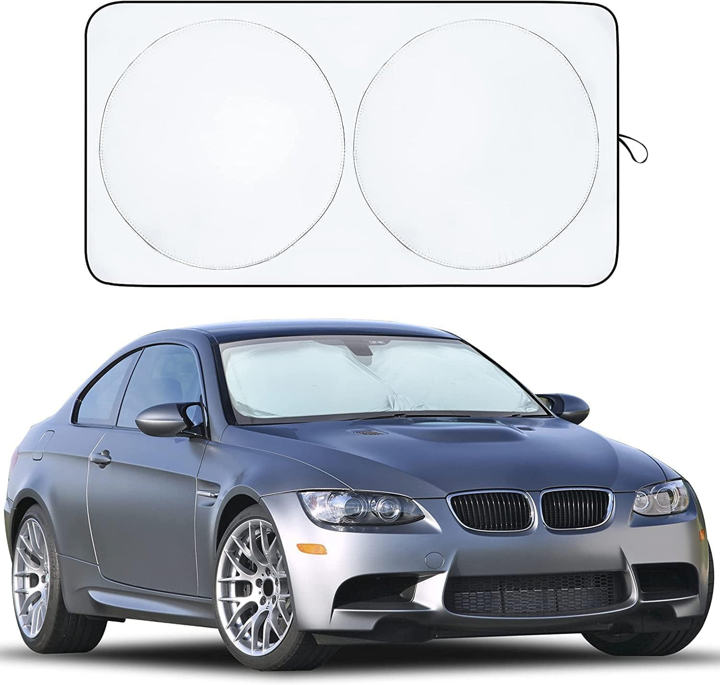 EcoNour Car Windshield Sunshade, Blocks 99% Heat & Keeps Interior Cool, Universal Fits Cars, SUVs, Trucks, Automotive Sun