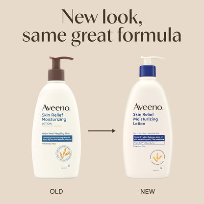 Aveeno Skin Relief Moisturizing Lotion Heals Very Dry, Sensitive Skin, Fast-Absorbing Body Lotion with Soothing Triple Oat & Shea Butter