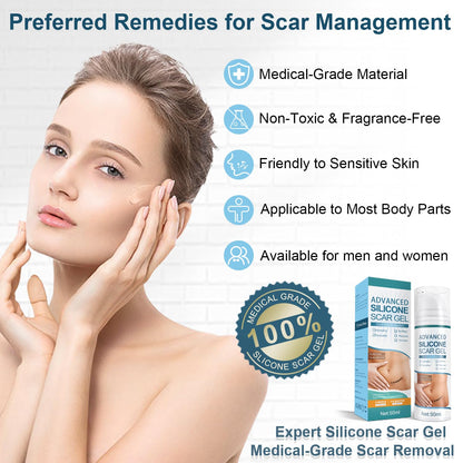 Mitgary Advanced Scar Gel, Silicone Scar Gel, Treats Old and New Scars, Reduces the Appearance of Scars from, Body, Face, Stretch
