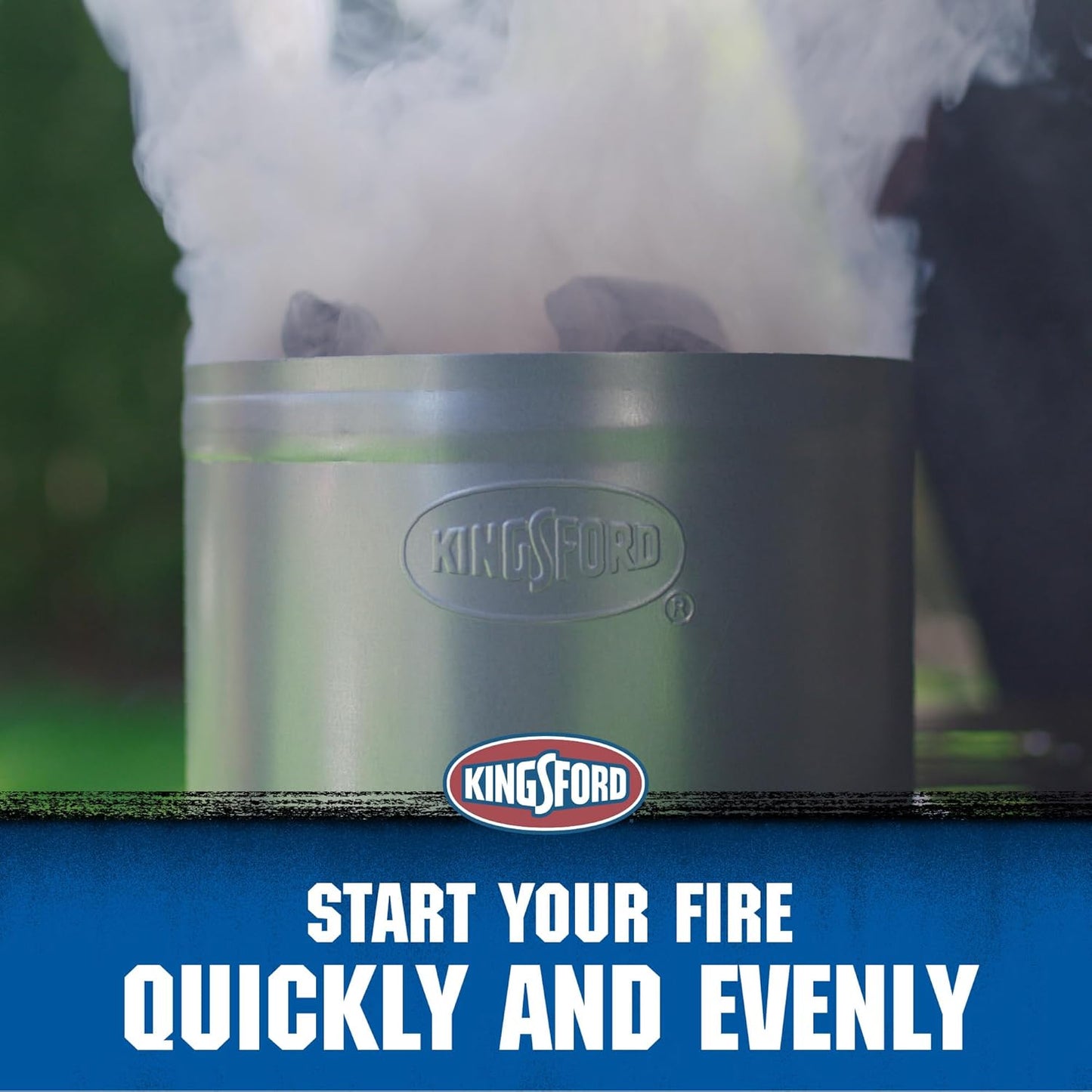 Heavy Duty Deluxe Charcoal Chimney Starter, Large Capacity Zinc Steel BBQ Fire Starter with Heat Shield and Stay-Cool