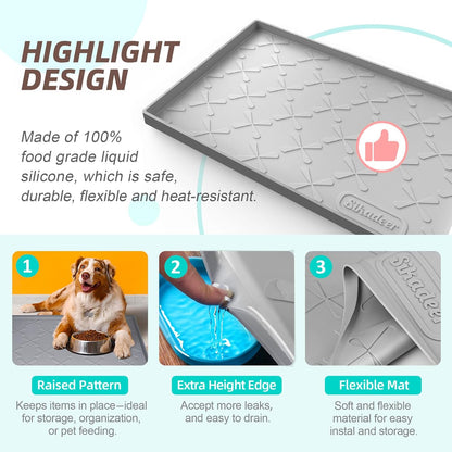 SIKADEER Under Sink Mat Waterproof 34" x 22", Silicone Mat Kitchen Drawer Shelf and Cabinet Liner, Sink Protector for Kitchen Organizers and