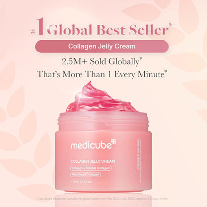 medicube Jelly Cream with Collagen, Niacinamide, Freeze-Dried Hydrolyzed Collagen for Skin Barrier Hydration & 24H Glow, Plumper, Firmer looking