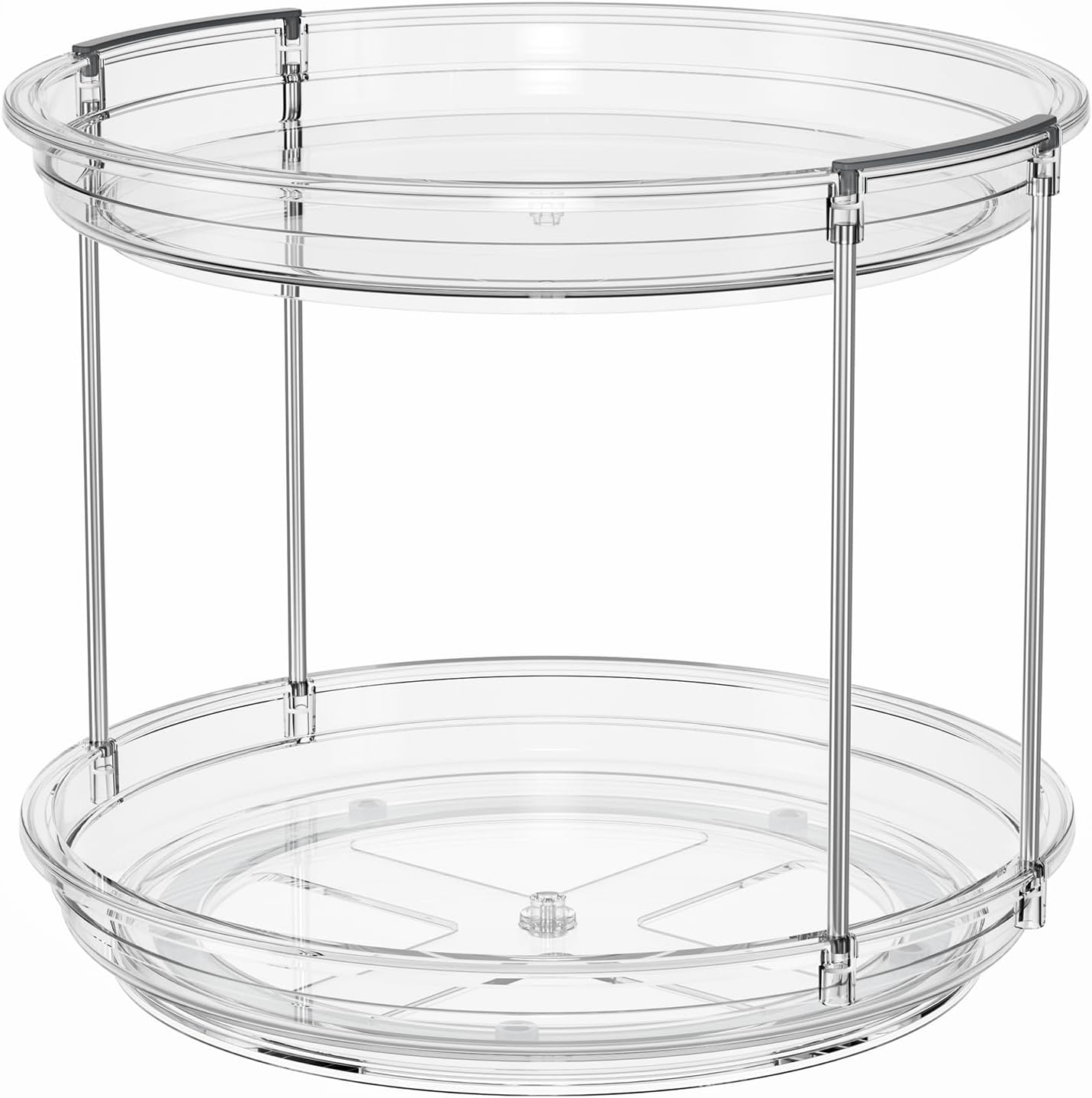 LAMU 2 Tier Lazy Susan Turntable Organizer 9.25'' Rotating Spice Rack Organization for Cabinet, Kitchen, Pantry, Countertop, Bathroom