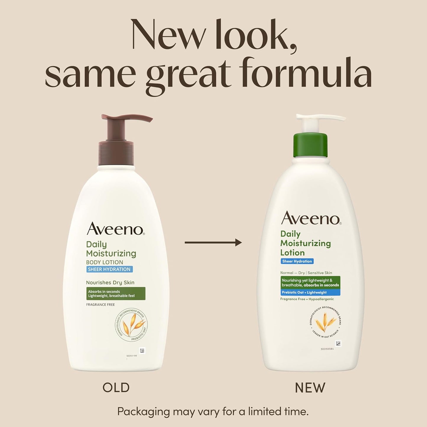 Aveeno Sheer Hydration Fragrance-Free Daily Moisturizing Lotion with Prebiotic Oat for Dry Skin