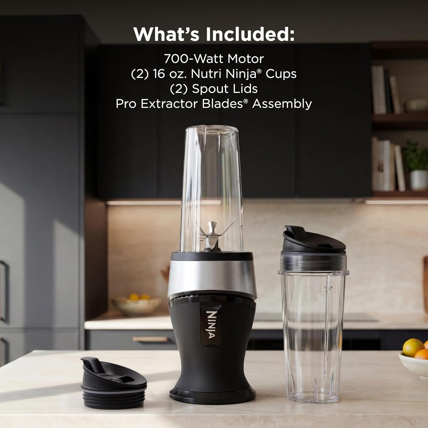 Ninja Fit Compact Personal Blender, Portable Blender for-Smoothies, Shakes, Food Prep, and Frozen Blending, 700-Watt