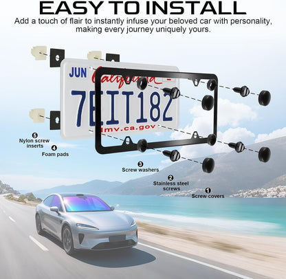 LivTee Rustproof License Plate Screws for Securing License Plates Frames and Covers on Cars and
