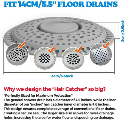 zaa Shower Drain Hair Catcher, 2 Pack Premium Silicone Drain Protector & Shower Drain Cover, Shower Installation Kits for Flat Drains of Shower