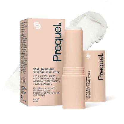 Prequel Skin Scar Solutions 60% Silicone Scar Stick. Thick Solid Velvety Film for Scars. Formula Infused with Centella Asiatica Extracts and Vitamin