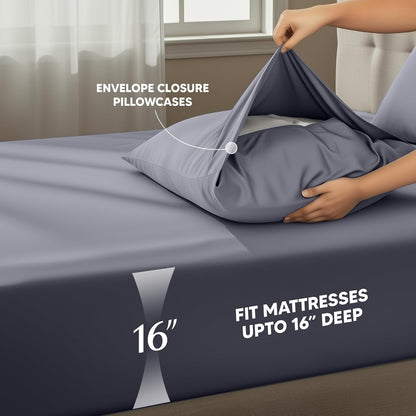 Utopia Bedding Queen Size Sheet Set 4 Piece Bed Sheets, Soft and Breathable Microfiber, Includes 1 Fitted