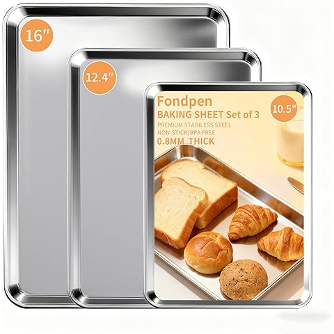 Nordic Ware Naturals 3 Piece Set - USA Made Aluminum Commercial Quality Sheet Pan for Baking or