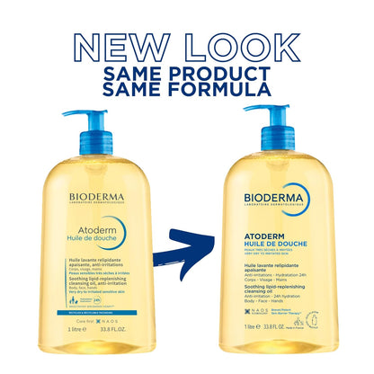 Bioderma Atoderm Shower Oil, Cleansing Oil For Face &