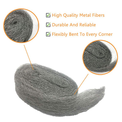 Steel Wool Mice Control, 2 Pack 3" x10 Ft Hole Filler, Gap Blocker, Barrier, Protect Against Animals in Holes Holes, Siding