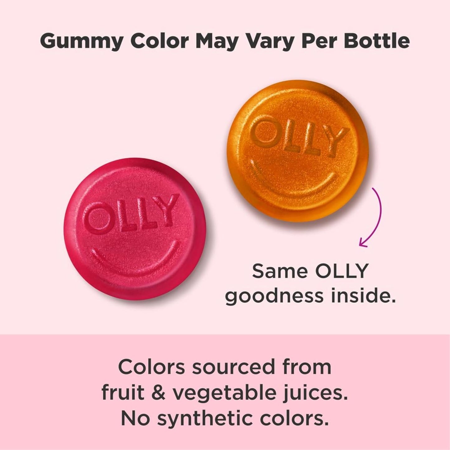 OLLY Undeniable Beauty Gummy, For Hair, Skin, Nails, Biotin, Vitamin C, Keratin, Chewable Supplement, Grapefruit, 30 Day Supply - 60 Count